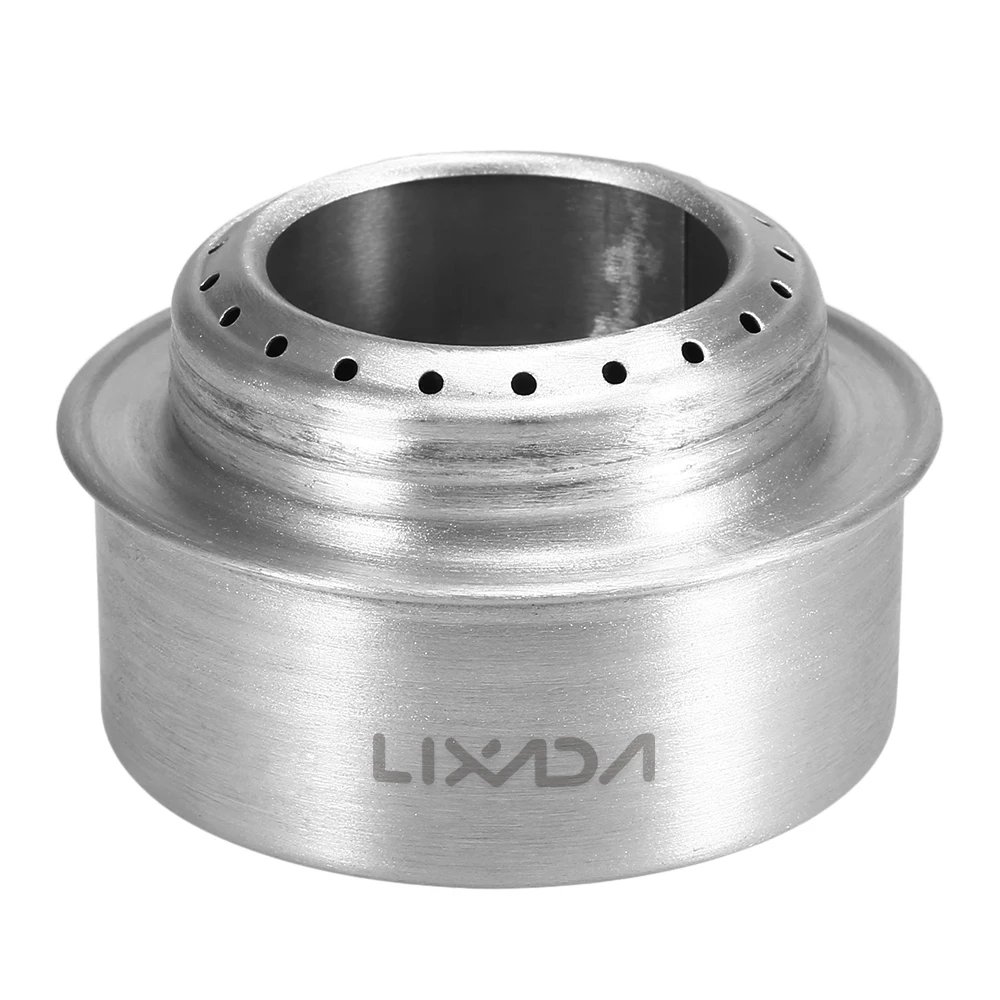 LIXADA Mini Aluminum Alloy Alcohol Stove with Lid and Cross Stand Outdoor Portable Camping Hiking Backpacking Outdoor Furnace