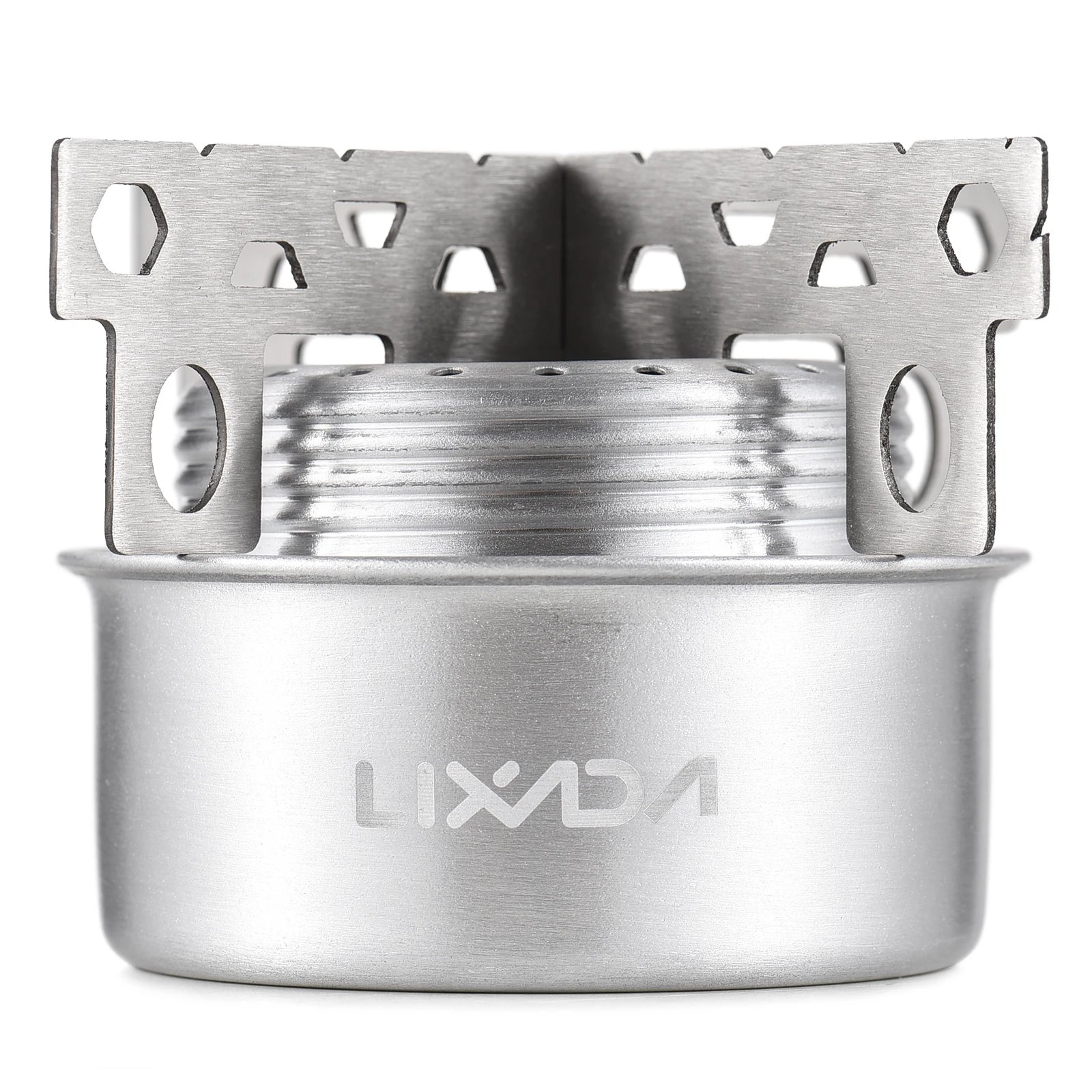 LIXADA Mini Aluminum Alloy Alcohol Stove with Lid and Cross Stand Outdoor Portable Camping Hiking Backpacking Outdoor Furnace