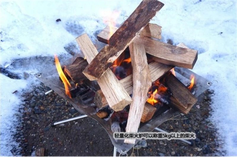 Portable Outdoor Fire Pit Collapsing Steel Mesh Fire Stand Stove Wood Heater Camping Supplies Backyard Garden With Carrying Bag