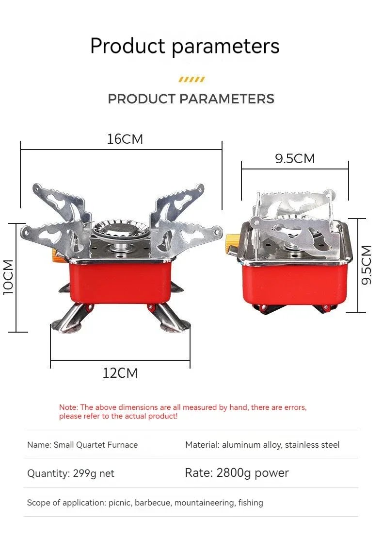 Camping Gas Stove Mini Big Power Heater Gas Stove Cookware Outdoor Tourist Burner Cooker Portable Picnic Cookware Barbecue BBQ