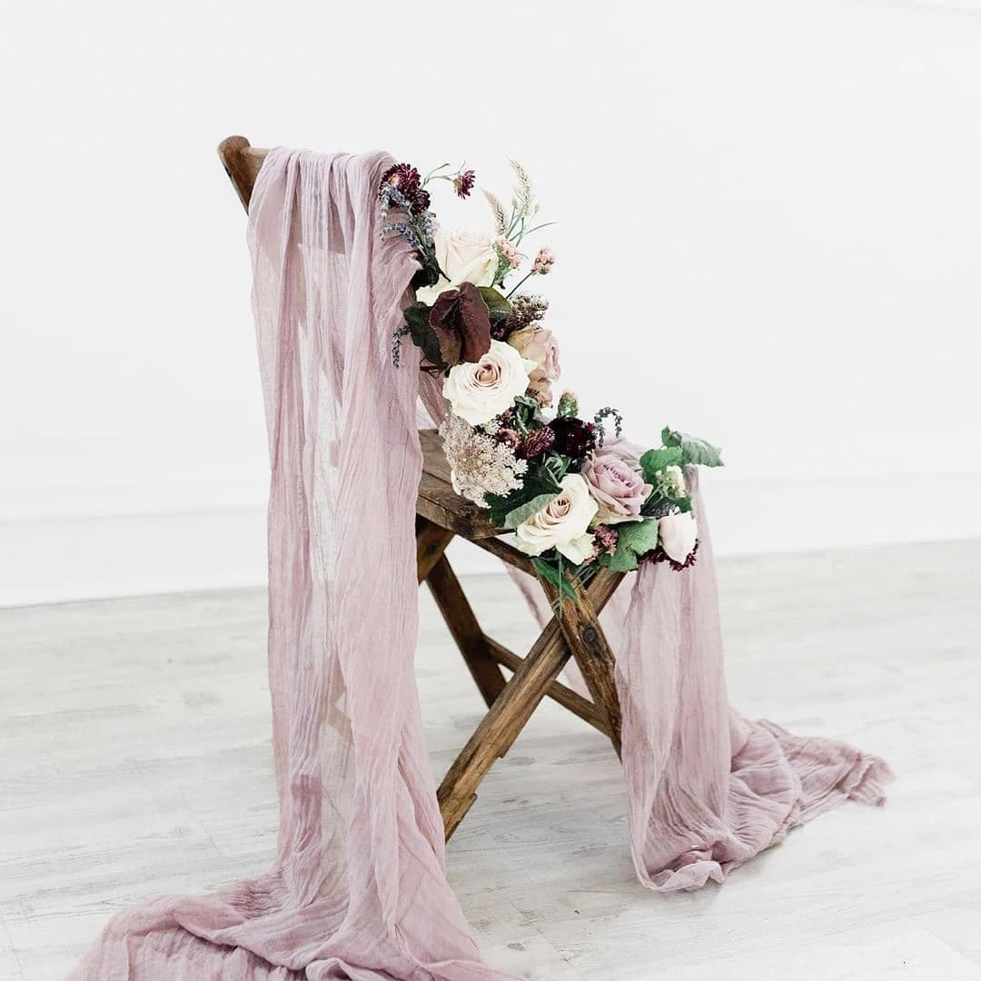 Semi-Sheer Gauze Table Runner Sage Cheesecloth Table Setting Dining Vintage Wedding Party Christmas Banquets Arches Cake Decor