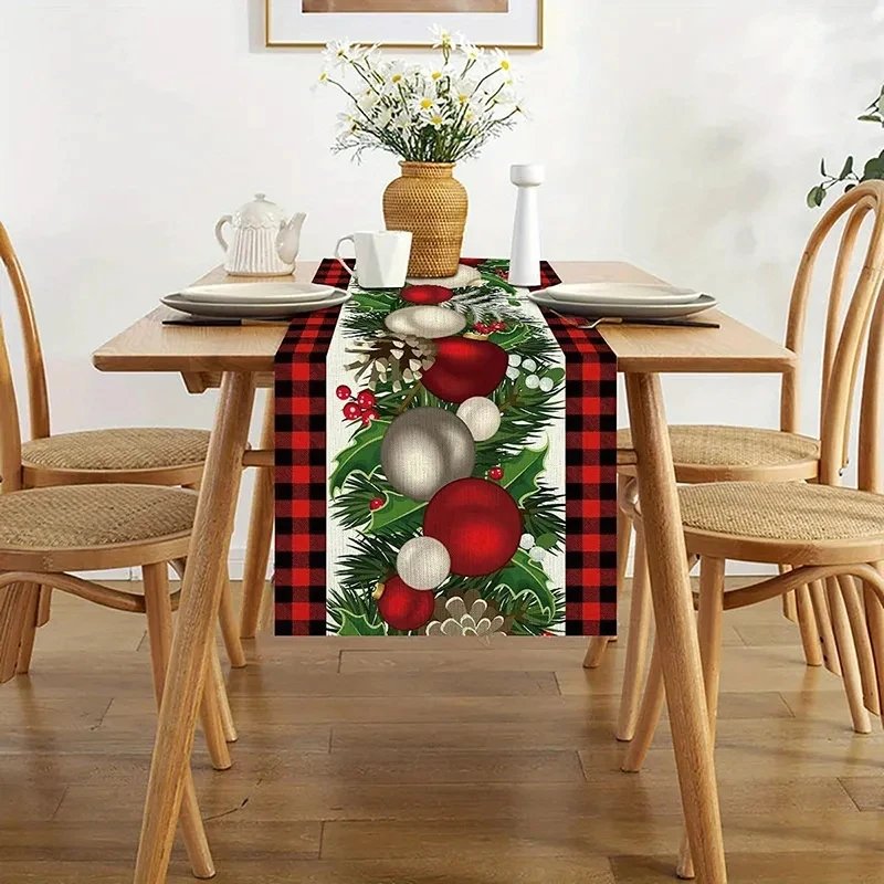Linen Christmas Table Runner Snowman Xmas Tree Home Dining Table Cover Tablecloth 2024 Navidad Noel Christmas Decorations 2025