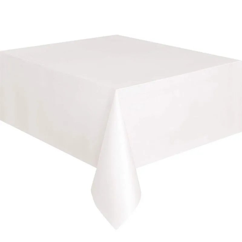 Plastic Disposable Solid Color Tablecloth Birthday Party Wedding Christmas Table Cover Wipe Desk Cloth Decor Covers Rectangle