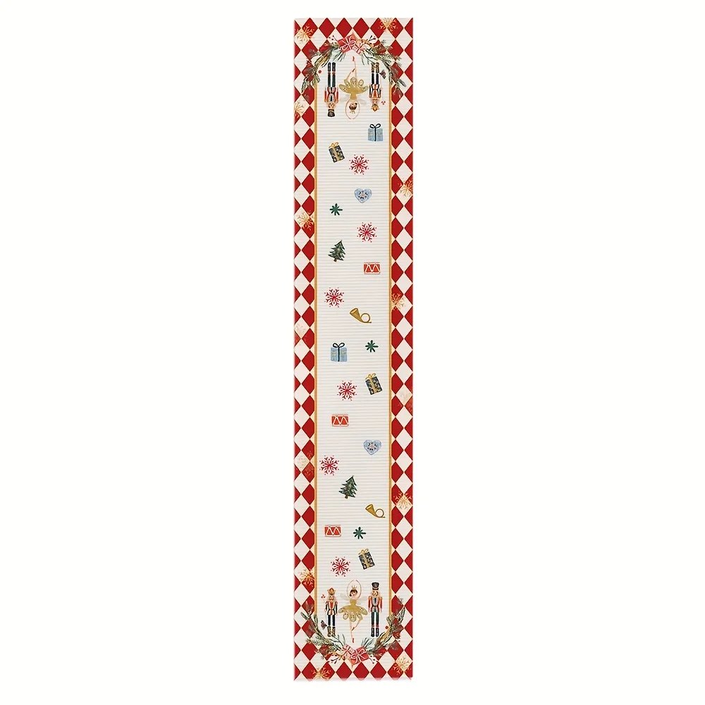Christmas Nutcracker Linen Table Runners Dresser Scarf Winter Xmas Holiday Kitchen Party Decor Reusable Navidad Decorations 2025