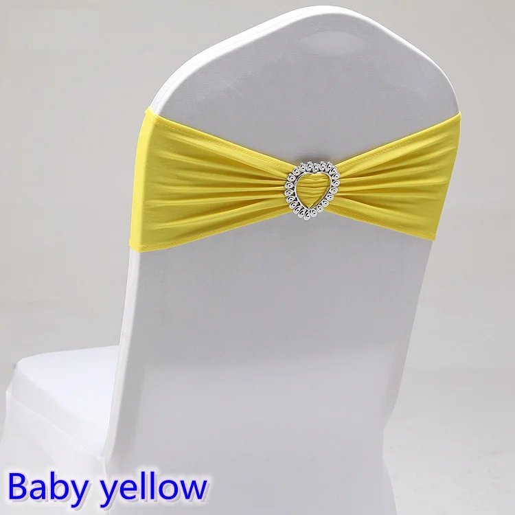Wedding Decoration Chair Sash Spandex Stretch Heart Buckle Knot Fit All Chairs Holiday BIrthday Party Festival Celebration Hotel