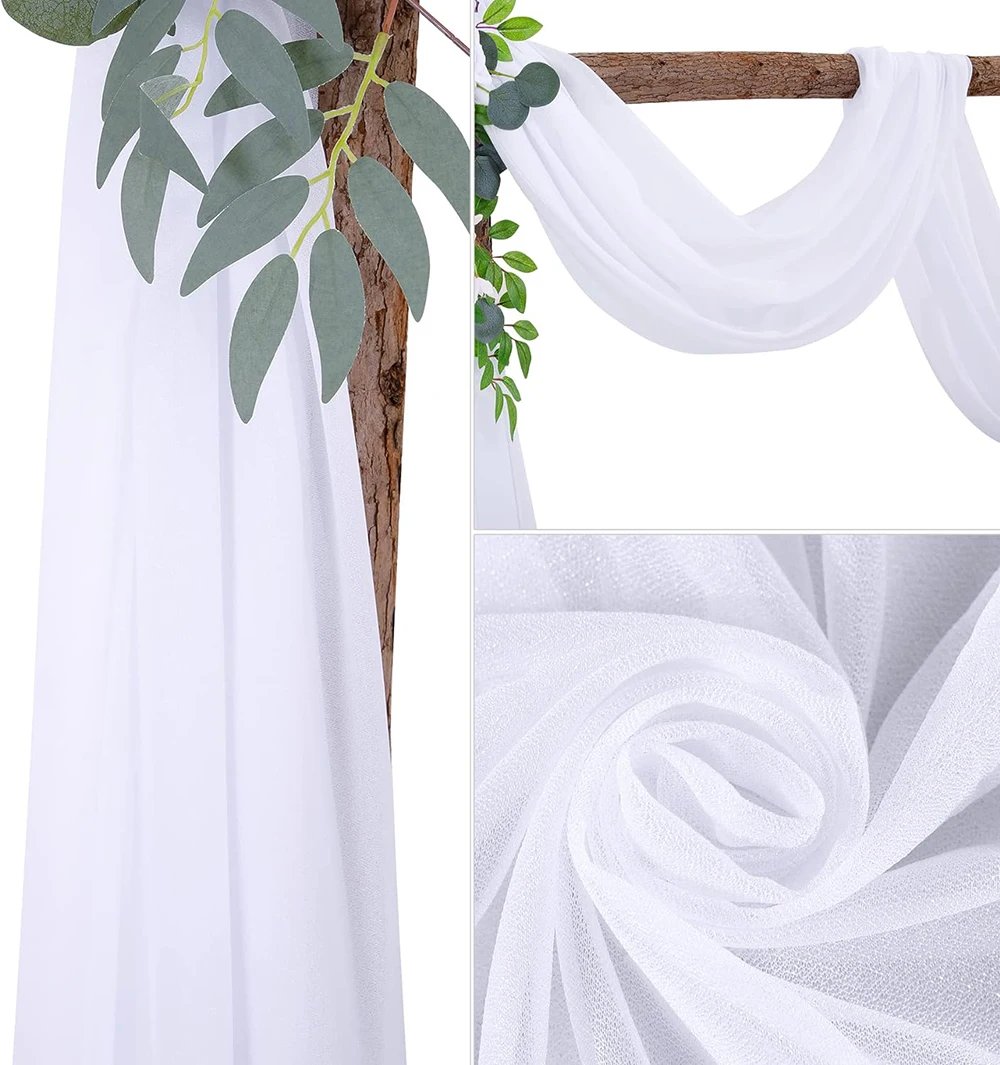 Light Pink Chiffon Chair Sashes 10 Pieces 17X250cm for Weddings Ceremony Aisle Chairs Banquet Baby Shower Birthday Parties Decor