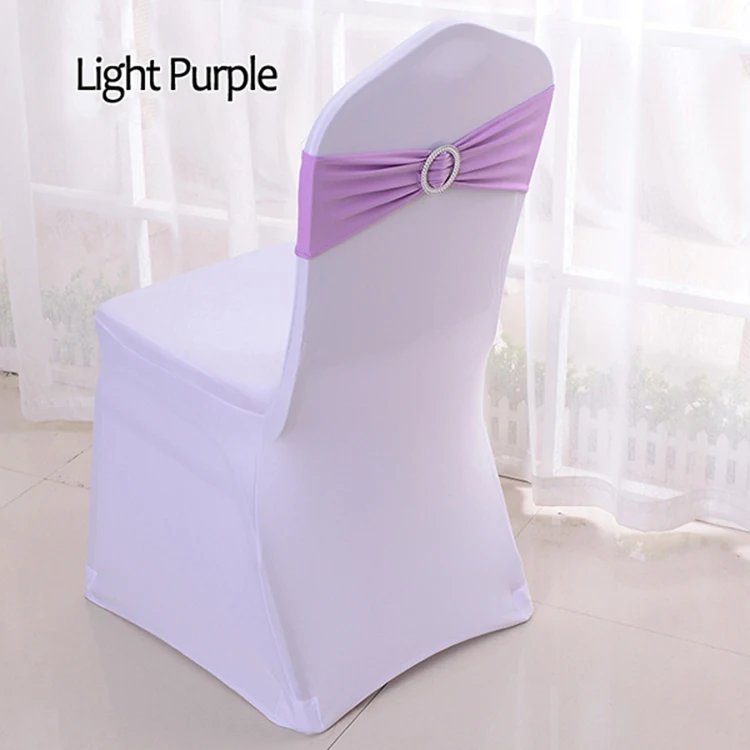 50pcs/lot Stretch Lycra Spandex Chair Covers Bands With Buckle Slider For Wedding Decorations Wholesale Chair Sashes Bow