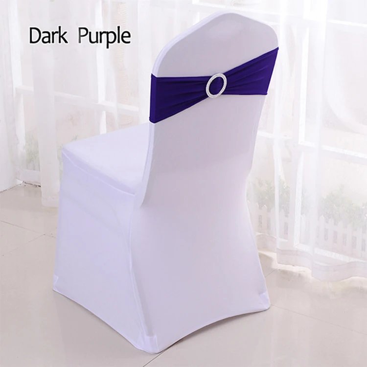 50pcs/lot Stretch Lycra Spandex Chair Covers Bands With Buckle Slider For Wedding Decorations Wholesale Chair Sashes Bow
