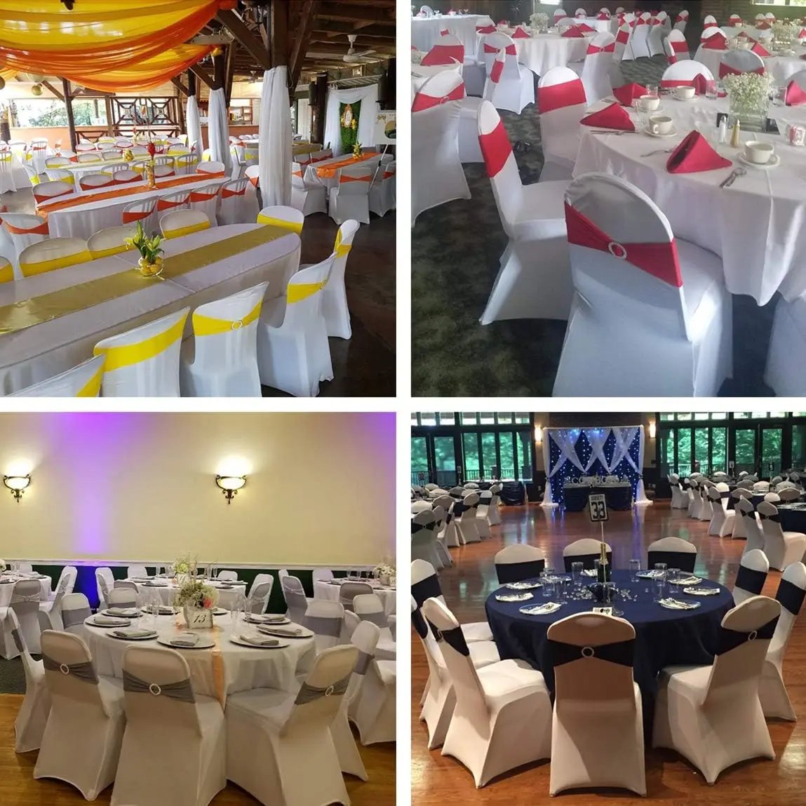 Party Stretch Chair Sashes Bands with Buckles Chair Sashes Bows for Wedding Banquet Birthday Decoration Ceremony Event Reception