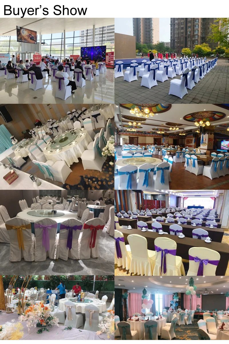 25pcs Satin Spandex Chair Cover Band Ribbons Chair Tie Backs for Party Banquet Decor Wedding Decoration Knot Chair Sashes