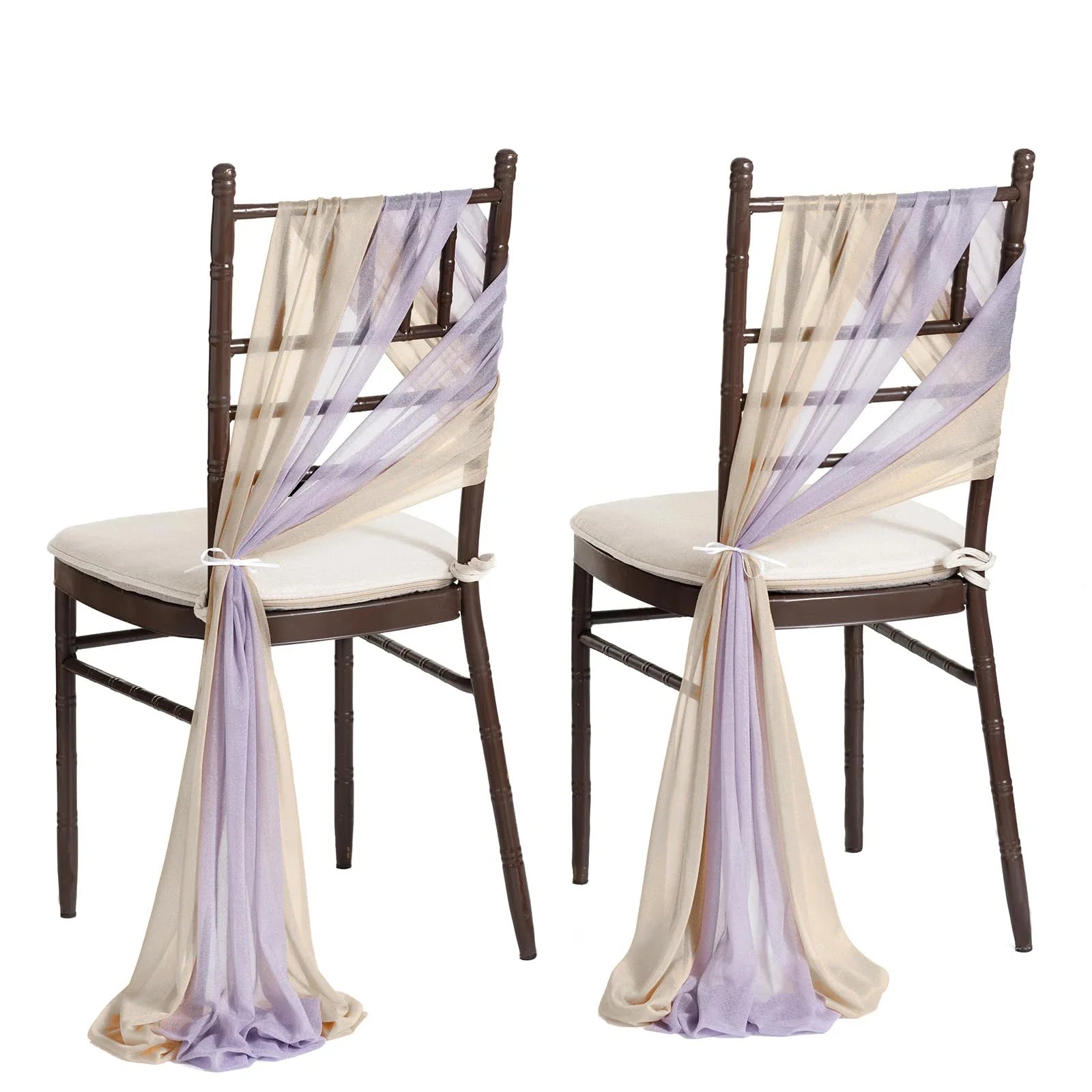 10/50Pcs 17x250cm sage green Chiffon Chair Sashes 12 Set Sash Wedding Chair Covers Ribbon Wedding Party Aisle Chair Decor