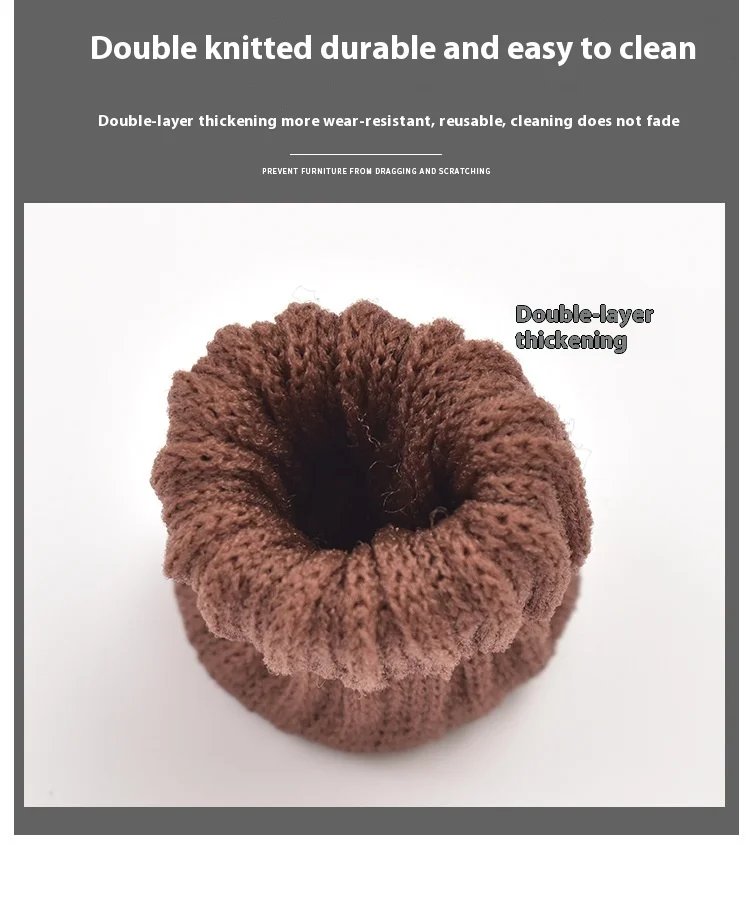 16Pcs Chair Legs Socks Knitted Furniture Feet Floor Protectors Anti-slip Pads Silent Thicken Table Chair Leg Socks Covers