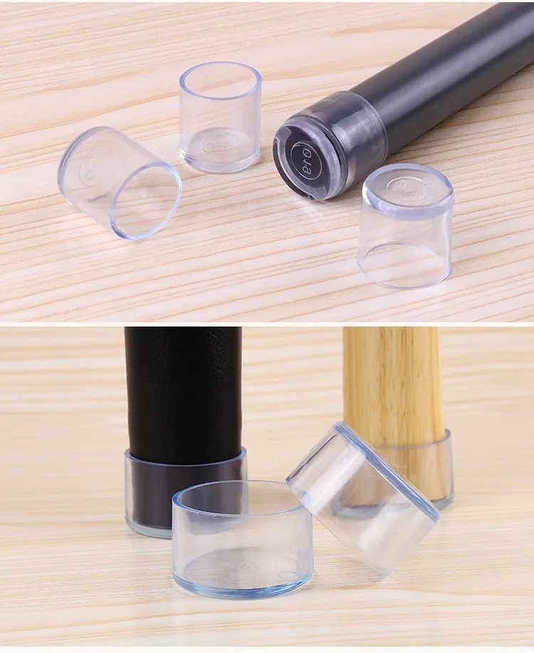 16Pcs Chair Leg Caps Rubber Feet Protector Pads Non-slip Transparent Table Covers Plugs Furniture Leveling Feet Home Decor