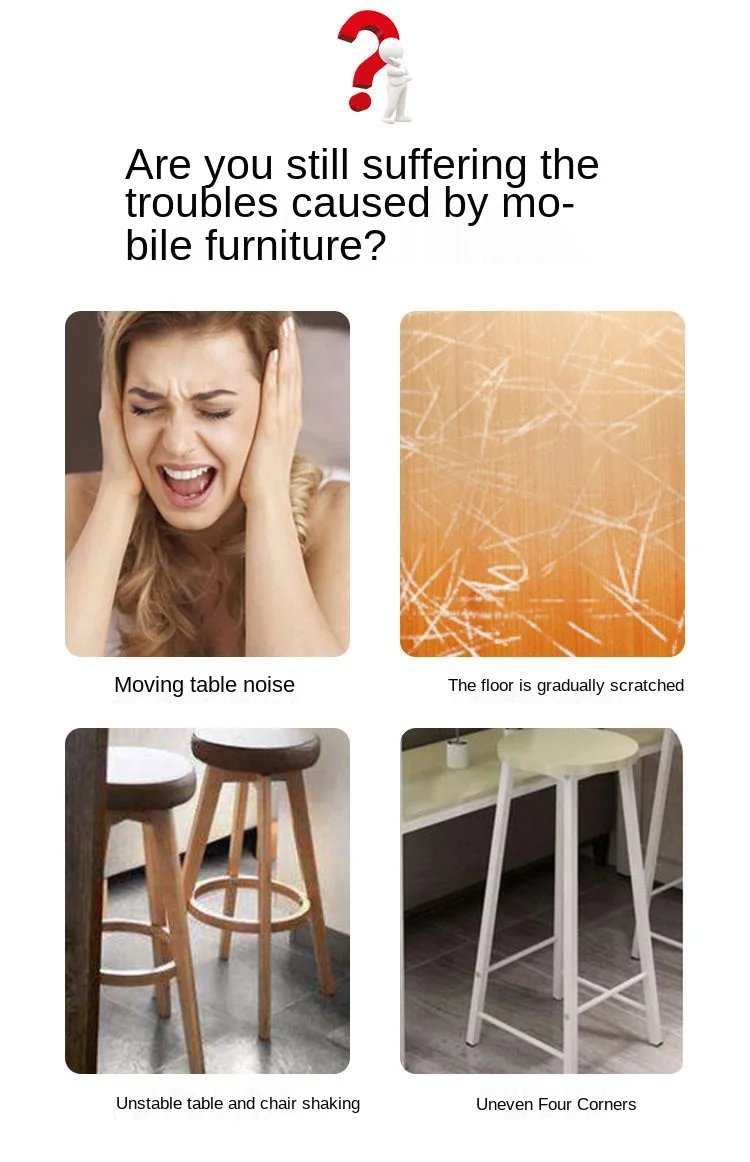 16Pcs Chair Leg Caps Rubber Feet Protector Pads Non-slip Transparent Table Covers Plugs Furniture Leveling Feet Home Decor