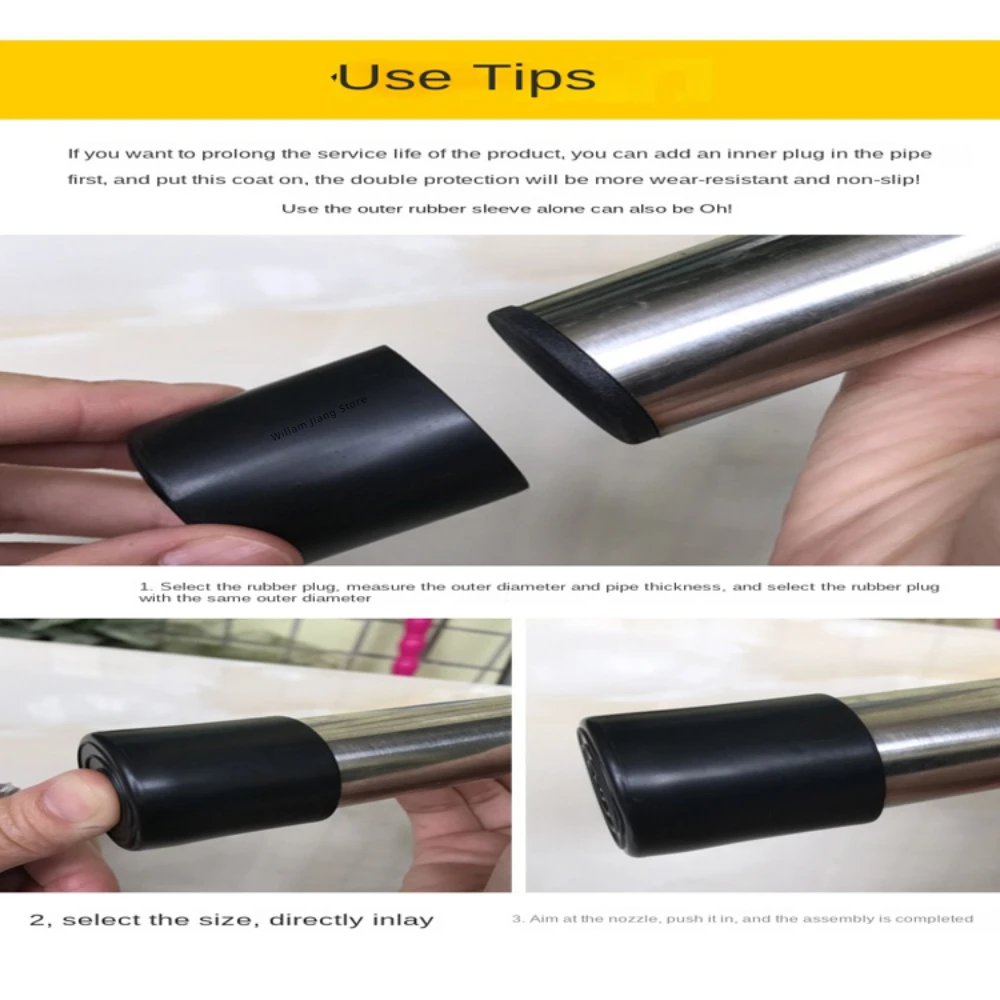 Round Rubber Chair Leg Pad 10/12/14/16/20/25mm Furniture Leg Table End Plug PVC Silent Anti-slip Floor Protection Cap Foot Cover