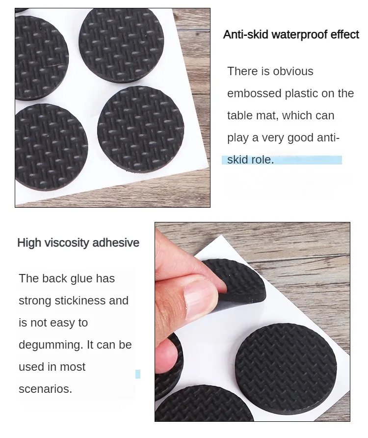 Non-slip Self Adhesive Furniture EVA Table Chair Feet Pads Round Square Sofa Chair Leg Sticky Pad Floor Protectors Mat