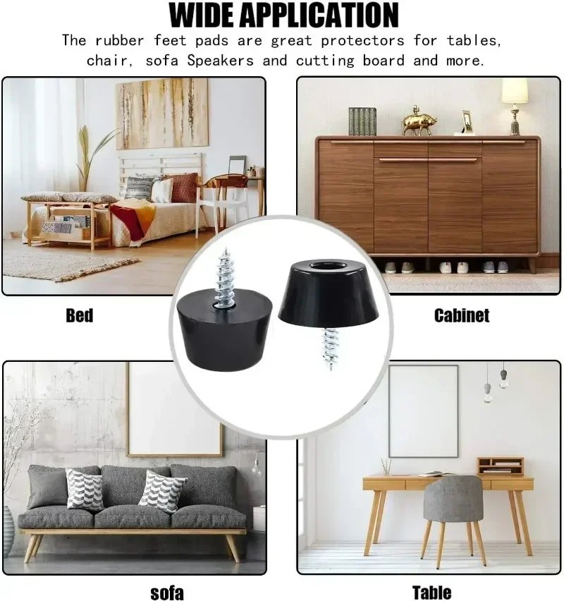 8/80Pcs Rubber Pads Floor Protectors Non-slip Cutting Board Furniture Bumper Gasket Table Chair Leg Cover Furniture Hardware Mat