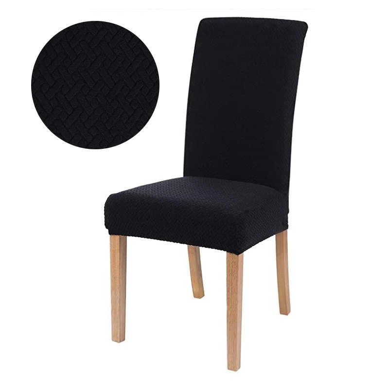 Elastic Dining Room Chair Cover Stretch Thick Jacquard Kitchen Chair Cover Slipcover for Dining Kitchen Hotel Wedding Banquet