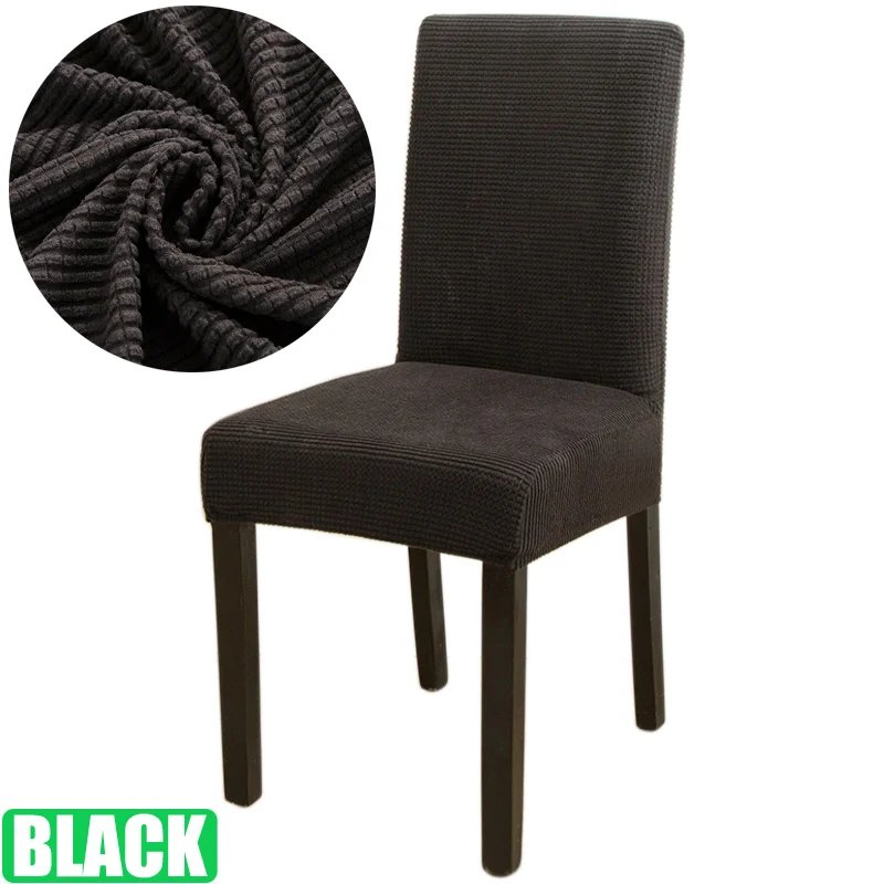 Elastic Dining Room Chair Cover Stretch Thick Jacquard Kitchen Chair Cover Slipcover for Dining Kitchen Hotel Wedding Banquet