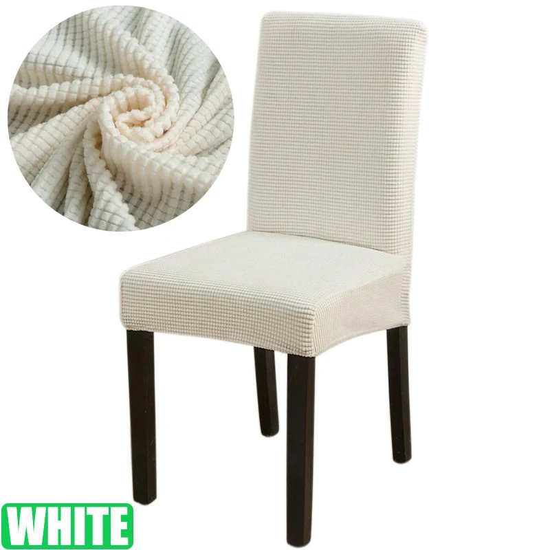 Elastic Dining Room Chair Cover Stretch Thick Jacquard Kitchen Chair Cover Slipcover for Dining Kitchen Hotel Wedding Banquet