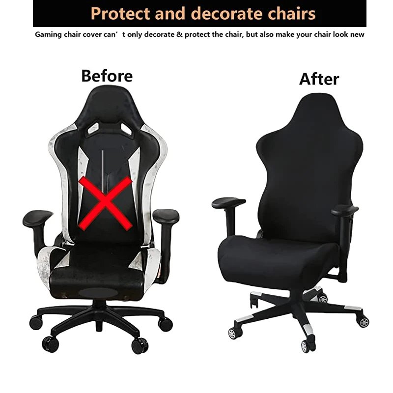 4pcs Gaming Chair Covers With Armrest Spandex Splicover Office Seat Cover For Computer Armchair Protector Cadeira Gamer