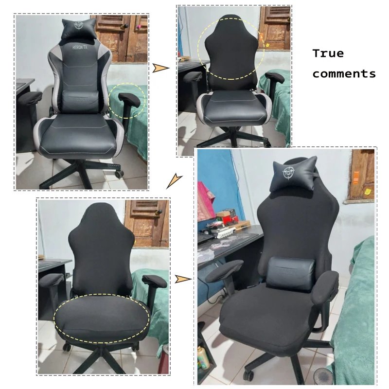 4pcs Gaming Chair Covers With Armrest Spandex Splicover Office Seat Cover For Computer Armchair Protector Cadeira Gamer