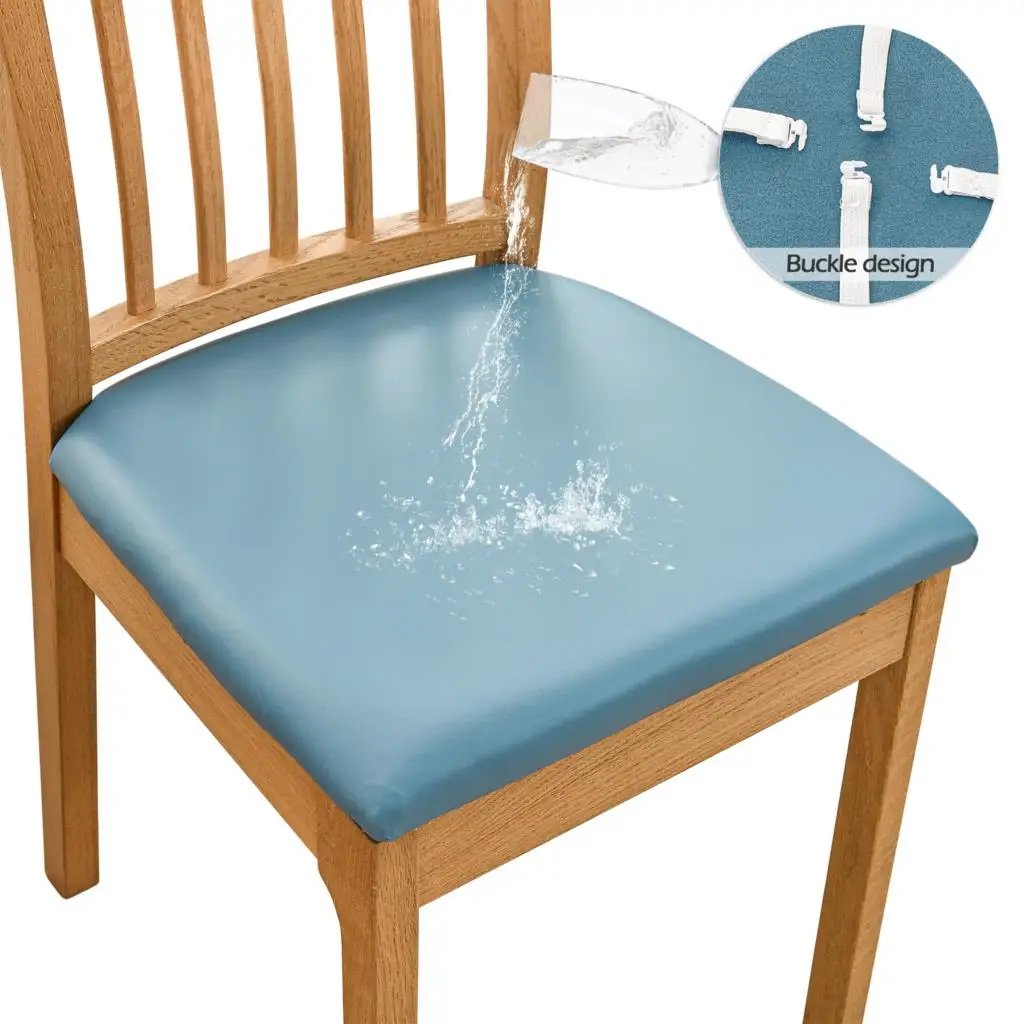 PU Waterproof Chair Cushion Cover  For Kitchen Dining Room Leather Seat Cover Dining Room Chair Seat Cushion Cover