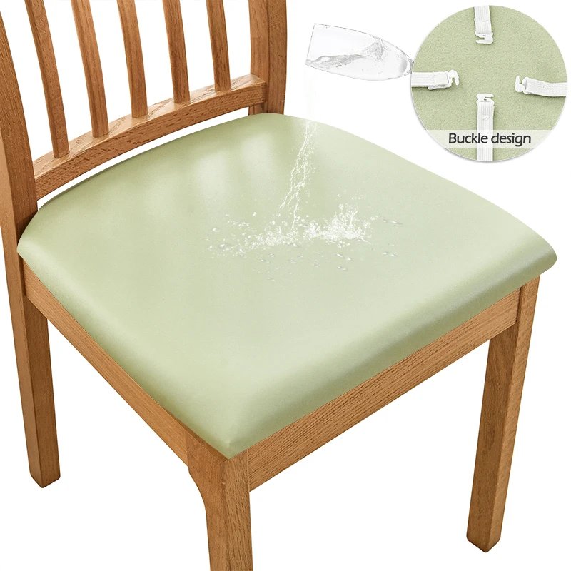 PU Waterproof Chair Cushion Cover  For Kitchen Dining Room Leather Seat Cover Dining Room Chair Seat Cushion Cover