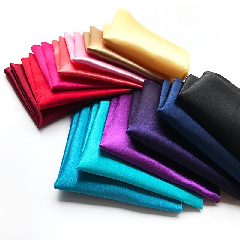 Luxury Men’s Handkerchief Solid Color White Black Red Hankies Polyester Hanky Business Pocket Square Chest Towel 22*22CM Luxury Men's Handkerchief Solid Color White Black Red Hankies Polyester Hanky Business Pocket Square Chest Towel 22*22CM