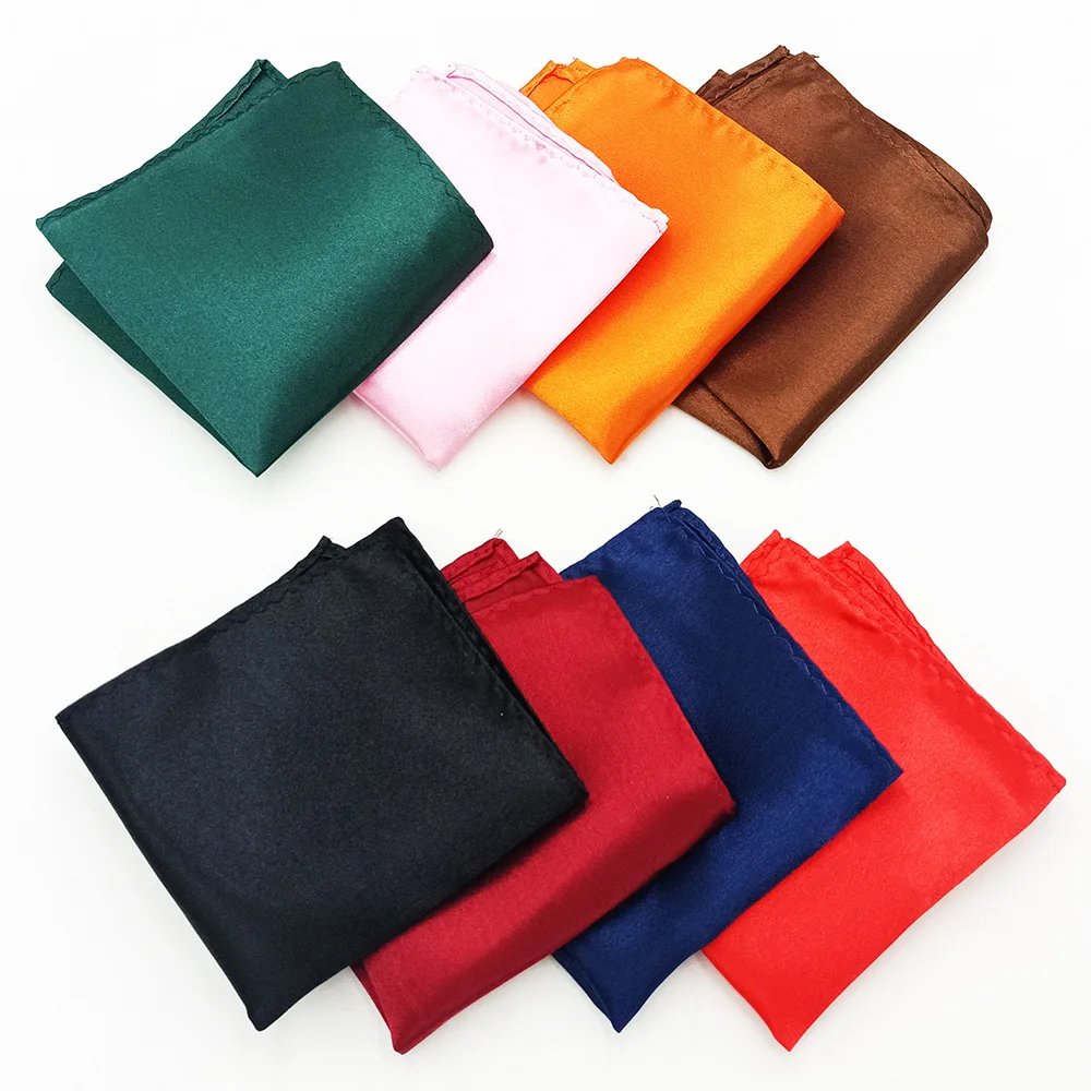 Luxury Men’s Handkerchief Solid Color White Black Red Hankies Polyester Hanky Business Pocket Square Chest Towel 22*22CM Luxury Men's Handkerchief Solid Color White Black Red Hankies Polyester Hanky Business Pocket Square Chest Towel 22*22CM