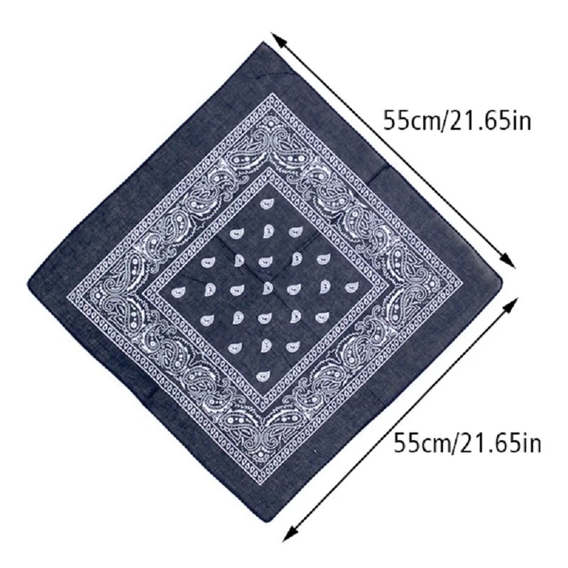 55x55cm Cotton Headscarf Handkerchief Square Colorful Sports Paisley Tie-Dye Bandanas Fashion Ladies Headscarf Women Neckerchief