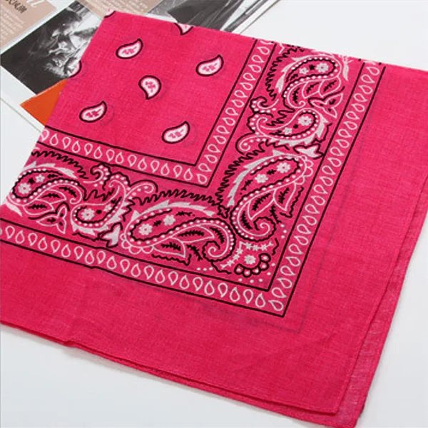 55x55cm Cotton Headscarf Handkerchief Square Colorful Sports Paisley Tie-Dye Bandanas Fashion Ladies Headscarf Women Neckerchief