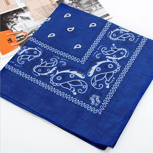 55x55cm Cotton Headscarf Handkerchief Square Colorful Sports Paisley Tie-Dye Bandanas Fashion Ladies Headscarf Women Neckerchief