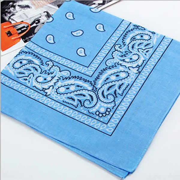 55x55cm Cotton Headscarf Handkerchief Square Colorful Sports Paisley Tie-Dye Bandanas Fashion Ladies Headscarf Women Neckerchief
