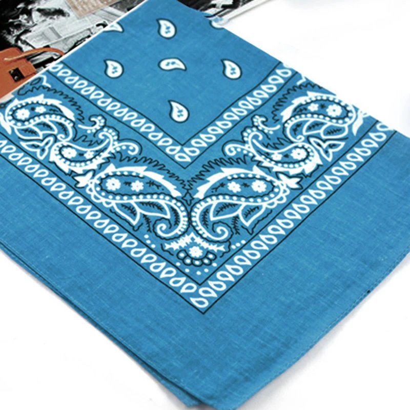 55x55cm Cotton Headscarf Handkerchief Square Colorful Sports Paisley Tie-Dye Bandanas Fashion Ladies Headscarf Women Neckerchief