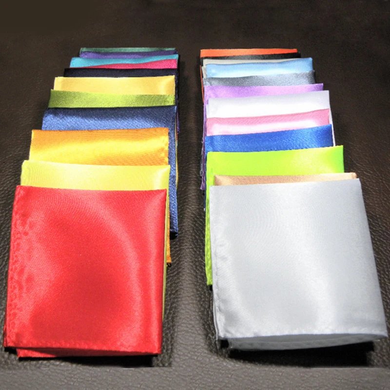 Luxury Men Square Handkerchief Solid Color Hankies Silk Hanky Business Suit Pocket Towel Wedding Banquet Party Gift Hot Sale New
