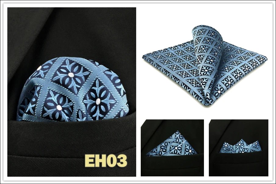 Colorful Mens Pocket Square Multicolor Dot Paisley Classic Wedding Silk Handkerchief Business Jacquard Hanky