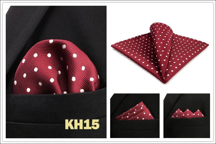 Colorful Mens Pocket Square Multicolor Dot Paisley Classic Wedding Silk Handkerchief Business Jacquard Hanky