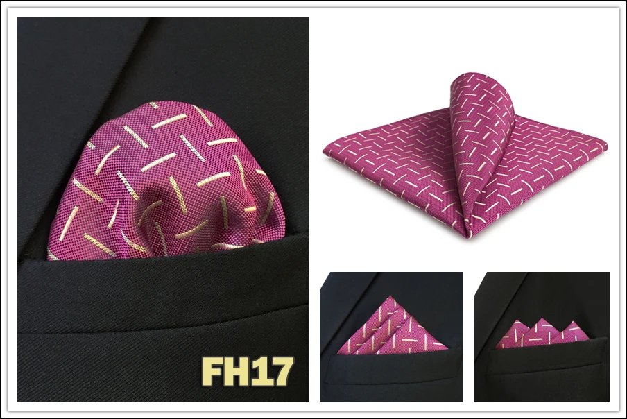 Colorful Mens Pocket Square Multicolor Dot Paisley Classic Wedding Silk Handkerchief Business Jacquard Hanky