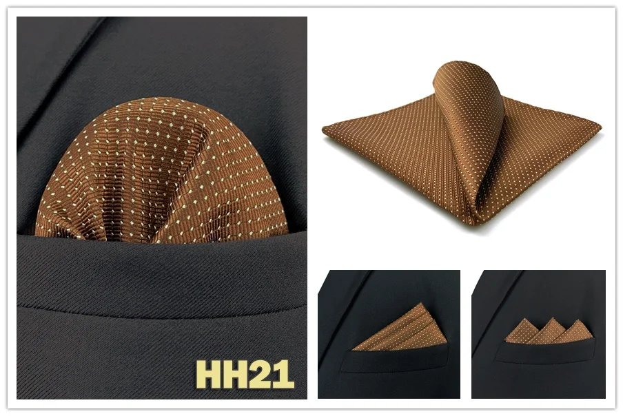 Colorful Mens Pocket Square Multicolor Dot Paisley Classic Wedding Silk Handkerchief Business Jacquard Hanky