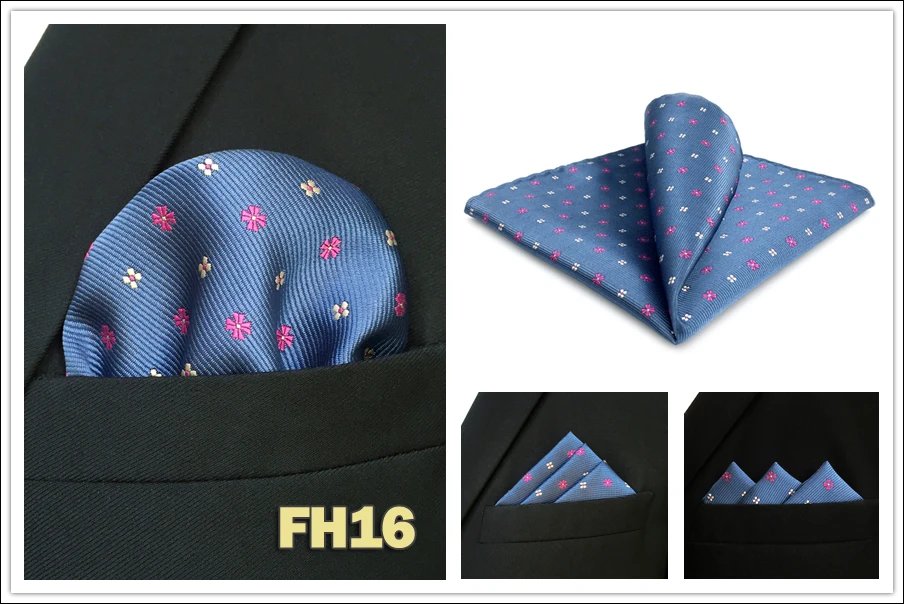 Colorful Mens Pocket Square Multicolor Dot Paisley Classic Wedding Silk Handkerchief Business Jacquard Hanky