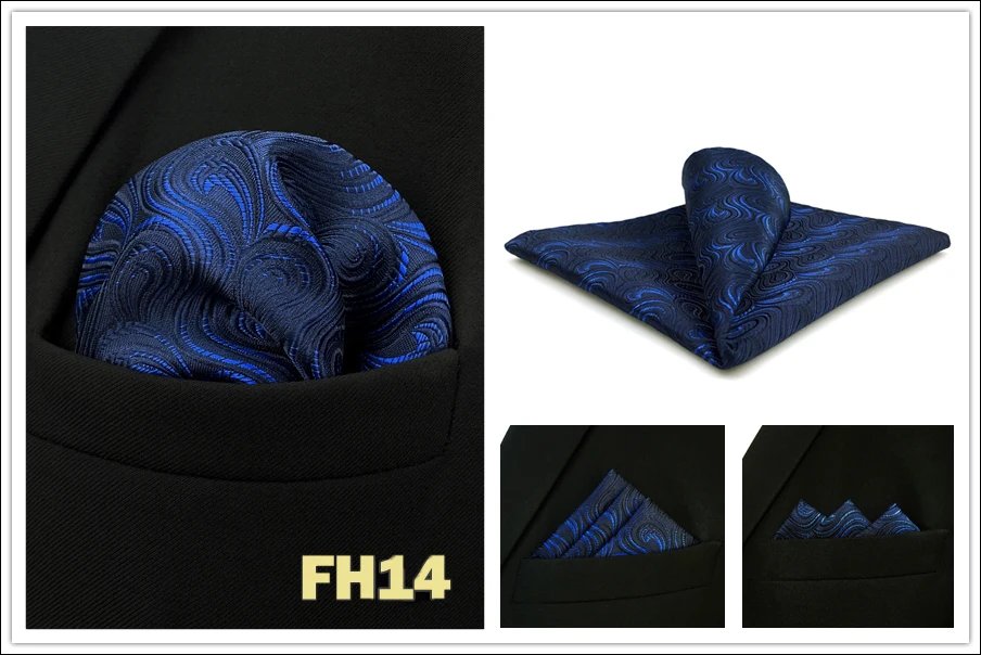 Colorful Mens Pocket Square Multicolor Dot Paisley Classic Wedding Silk Handkerchief Business Jacquard Hanky