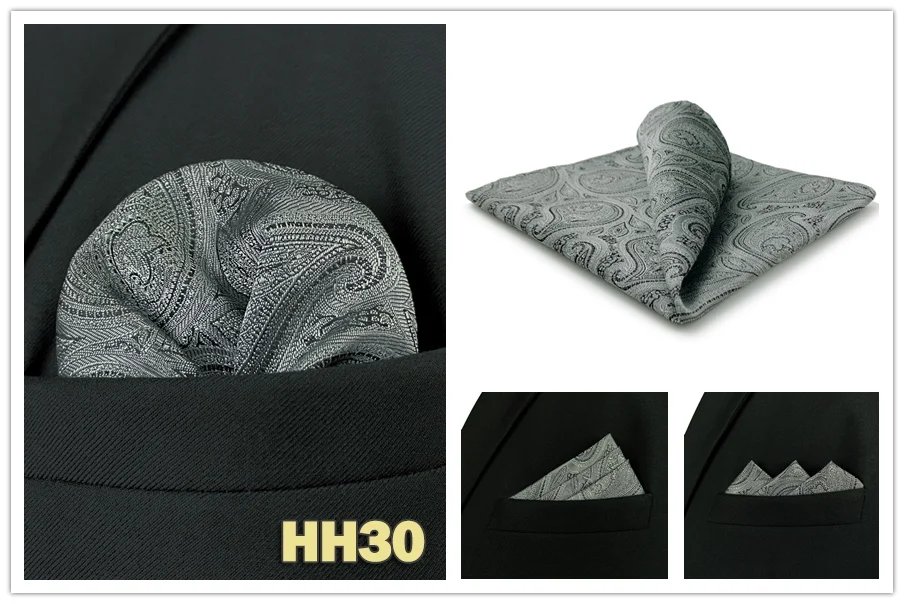 Colorful Mens Pocket Square Multicolor Dot Paisley Classic Wedding Silk Handkerchief Business Jacquard Hanky