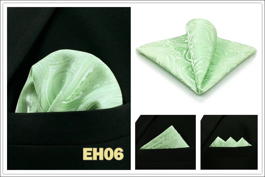 Colorful Mens Pocket Square Multicolor Dot Paisley Classic Wedding Silk Handkerchief Business Jacquard Hanky