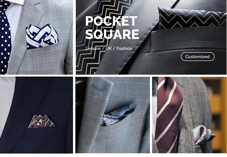 Tailor Smith Mens Pocket Squares Vintage  Printed  Checked Paisley Suit Handkerchiefs Luxury Men Hanky Accessories for gift