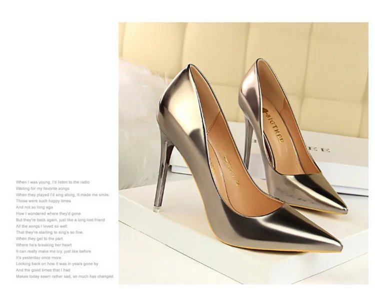 BIGTREE Shoes Woman Pumps Patent Leather High Heels Shoes Women Basic Pump Wedding Shoes Female Stiletto Women Heel Plus Size 43