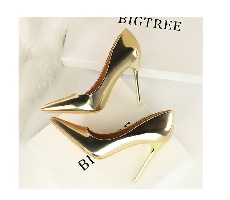 BIGTREE Shoes Woman Pumps Patent Leather High Heels Shoes Women Basic Pump Wedding Shoes Female Stiletto Women Heel Plus Size 43