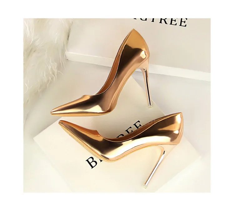 BIGTREE Shoes Woman Pumps Patent Leather High Heels Shoes Women Basic Pump Wedding Shoes Female Stiletto Women Heel Plus Size 43