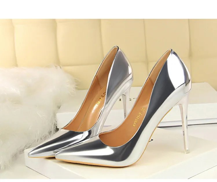 BIGTREE Shoes Woman Pumps Patent Leather High Heels Shoes Women Basic Pump Wedding Shoes Female Stiletto Women Heel Plus Size 43