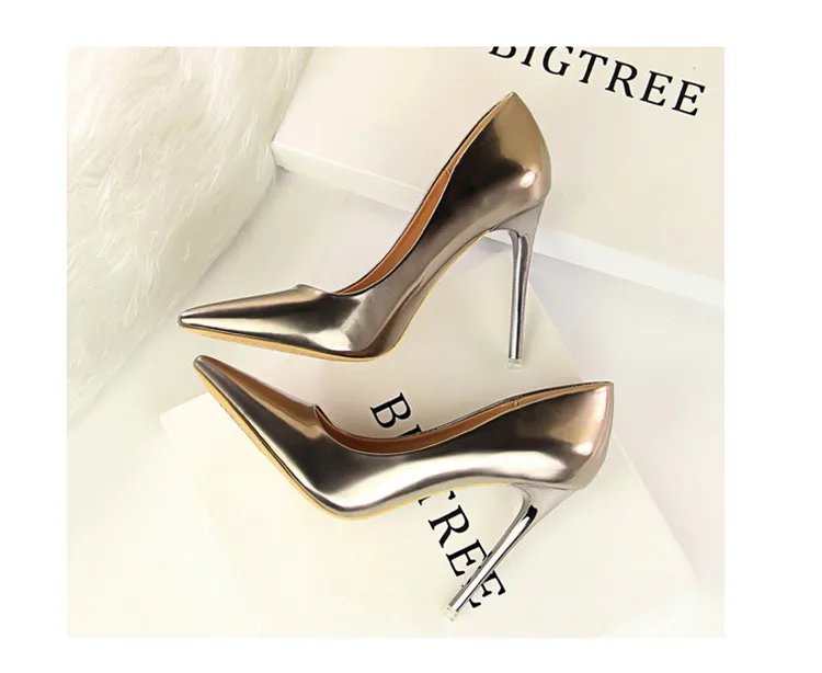 BIGTREE Shoes Woman Pumps Patent Leather High Heels Shoes Women Basic Pump Wedding Shoes Female Stiletto Women Heel Plus Size 43